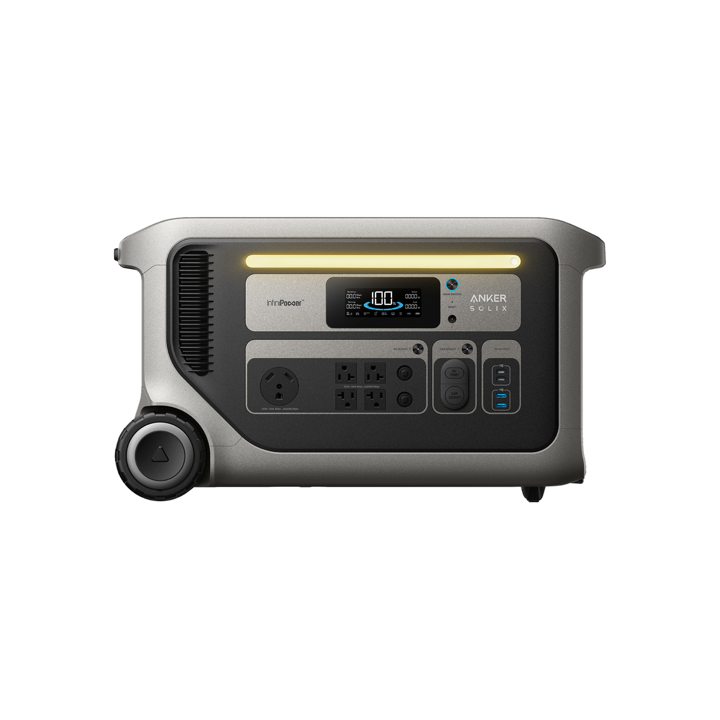 Anker SOLIX F3000 ports and handle