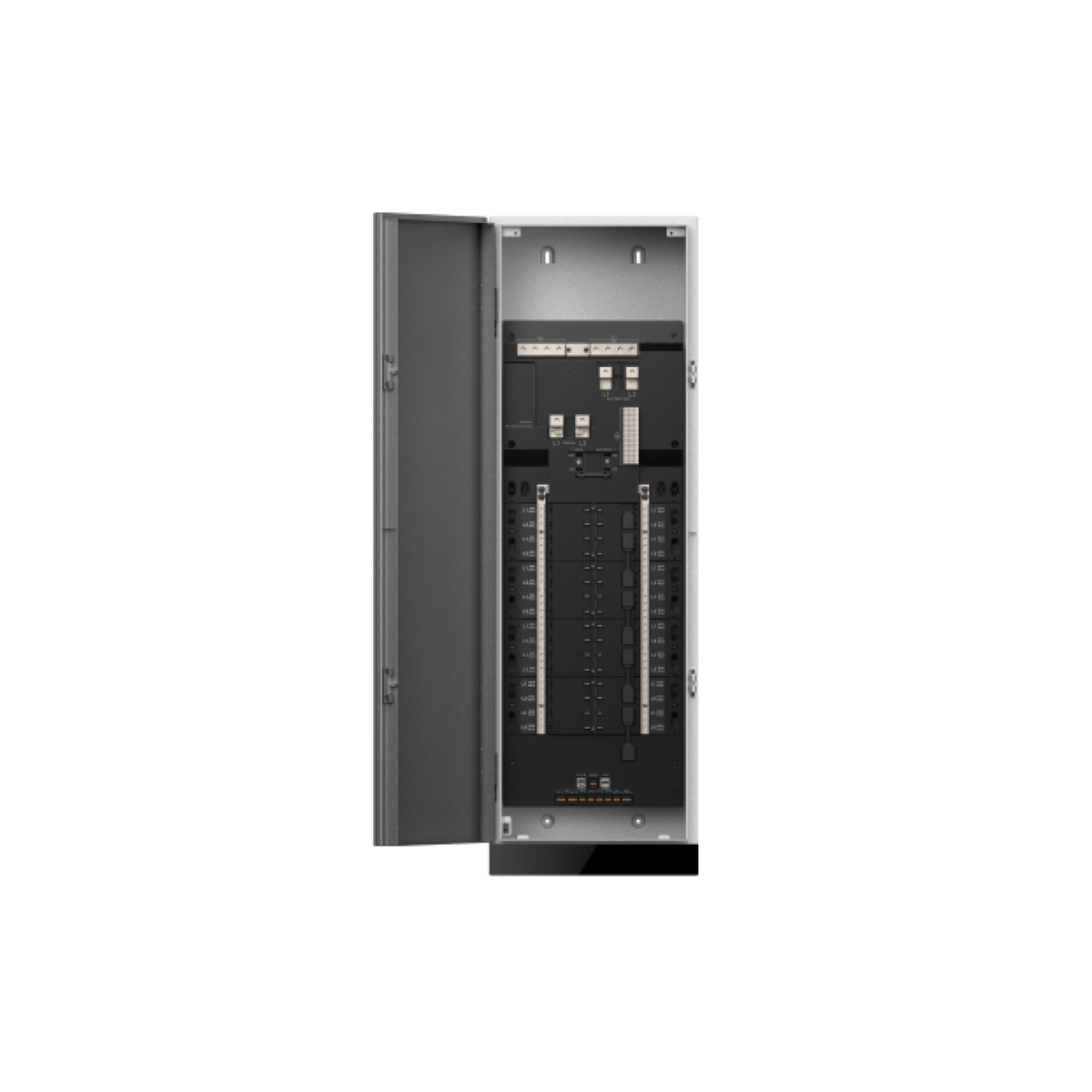 EcoFlow Smart Home Panel 3 with door open, 32-circuit interior